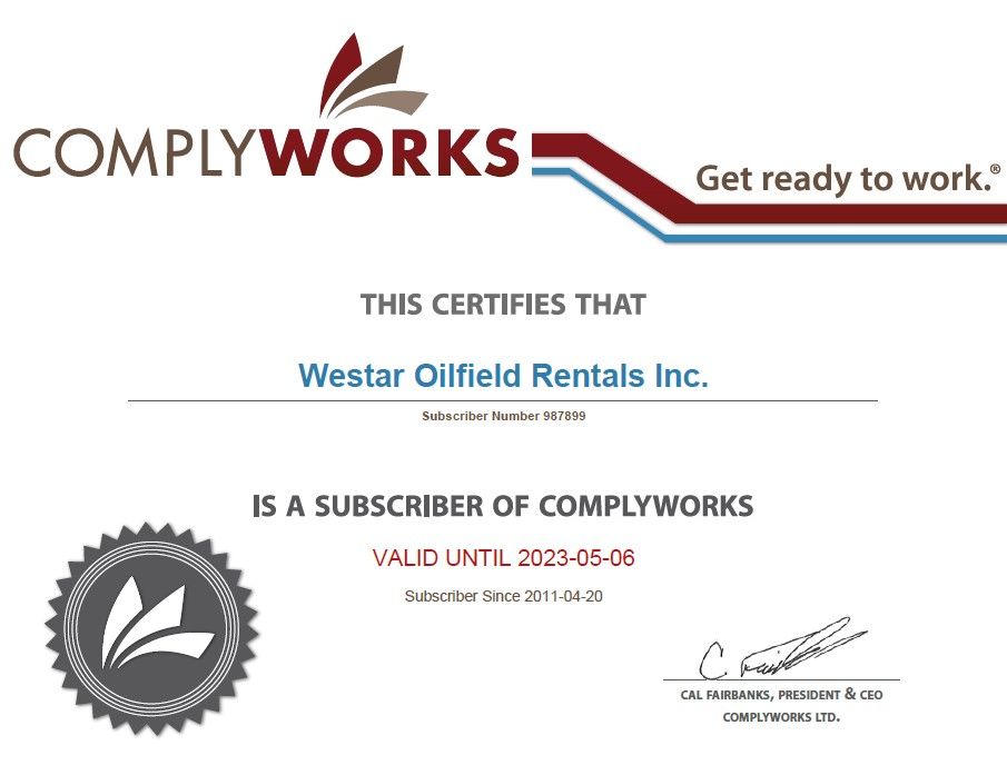 ComplyWorks Certificate