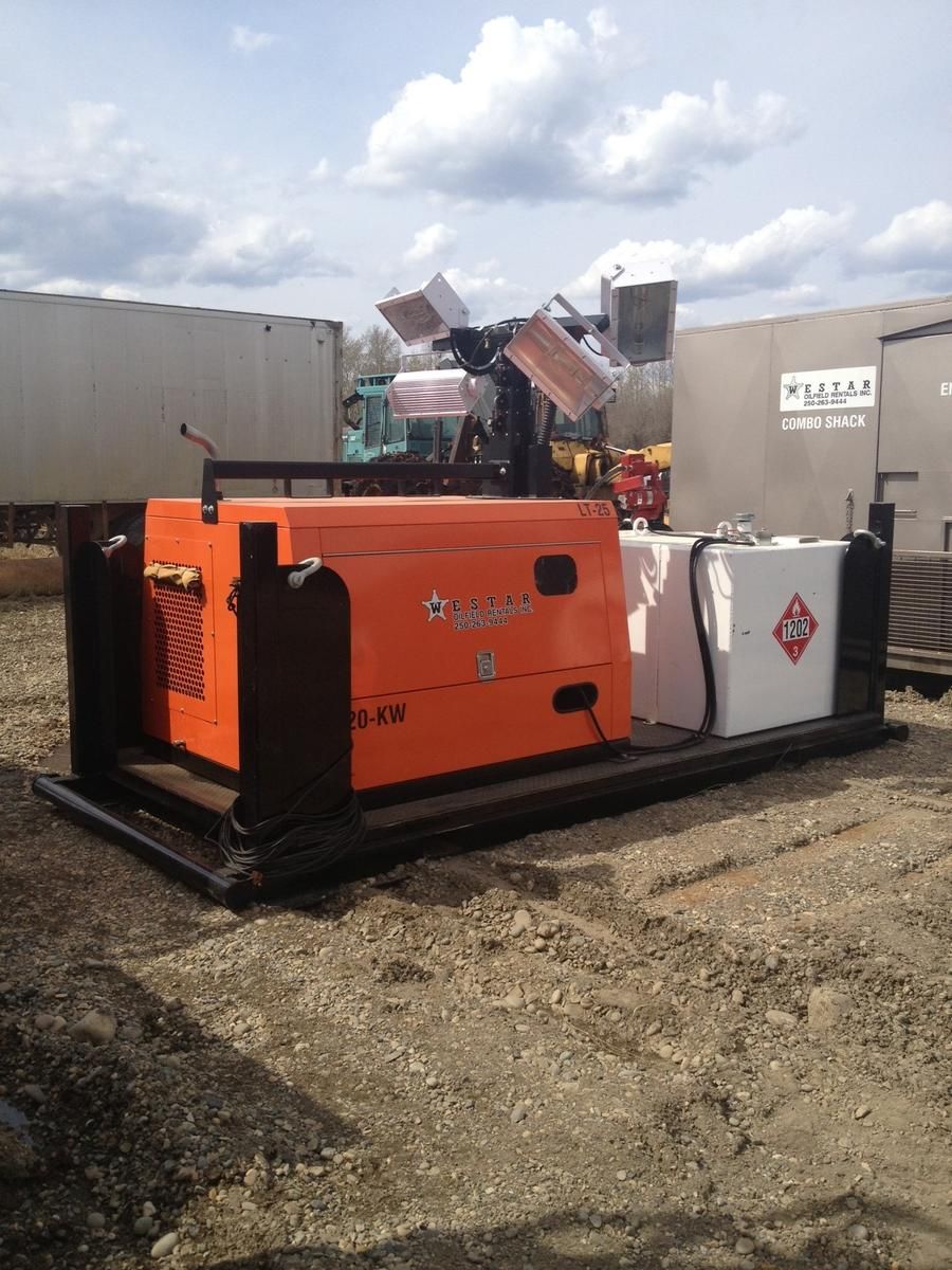 Generator Skid with Lighting and Fuel - Skid-mounted power solution for oilfield sites